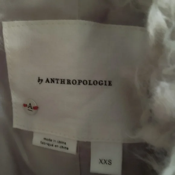 Anthropologie Cream Faux Fur Teddy Jacket Size XXS Faux Fur And Polyester Fabri - Picture 3 of 12